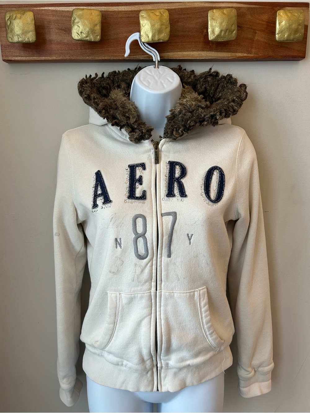 Aeropostale Y2K Rhinestone Aeropostale Zip Hoodie Medium